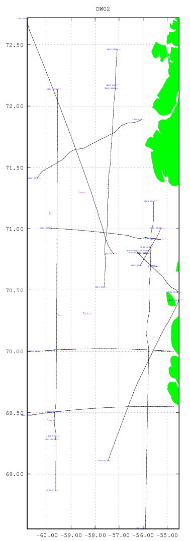 dynamic location plot for survey 'DW02' plot