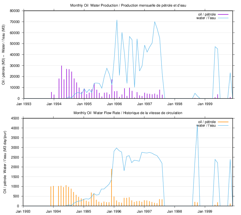 dynamic plot of characteristics for well 'D333' plot