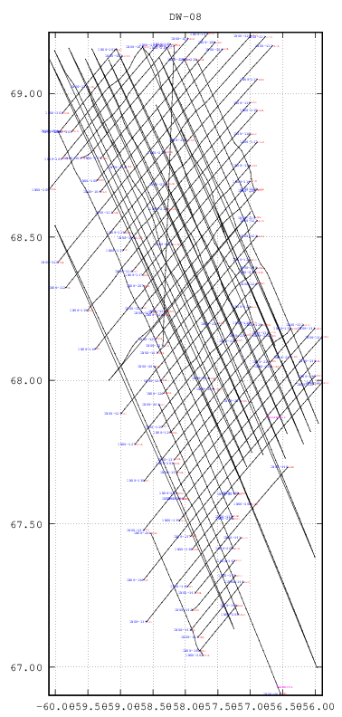 dynamic location plot for survey 'DW-08' plot